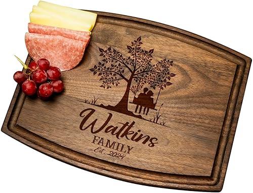 Custom Wood Cutting Board Gift:Perfect Wedding & Anniversaries! Personalized Charcuterie Cheese Board for Couples, Friends, & Family. Ideal for Christmas, Bridal Shower, Housewarming, parties