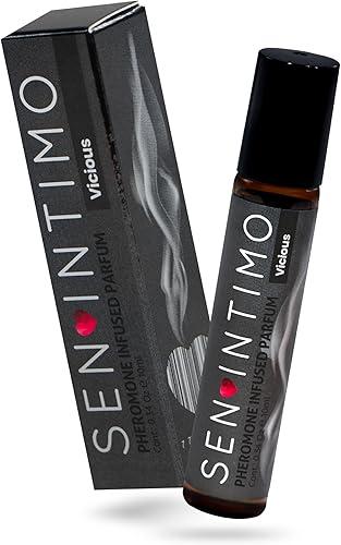 Sen Intimo Pheromone Infused Perfume for Men to Attract Women – Vicious Edition – Roll-On Confidence Booster with Subtle Alluring Scent – 10ml
