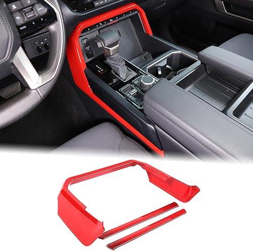 Aunginsy Central Control Gear Box Shift Panel Trim Cover Compatible with Toyota Tundra/Sequoia 2022-2026, Car Center Console Gear Shifter Side Panel Protective Strip Decorative Frame ABS Accessories