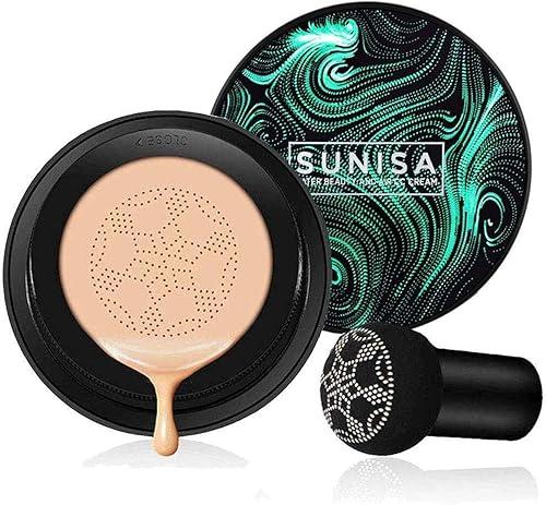 Sunisa 3 in 1 CC and BB Water Proof Foundation Concealer Cream with Air Cushion Mushroom