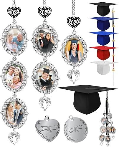Personalized Graduation Tassel Photo Charm with Angel Wings 2026, Custom Memorial Tassel Charm for Graduation Cap, Graduate Gifts Class of 2026 Keepsake