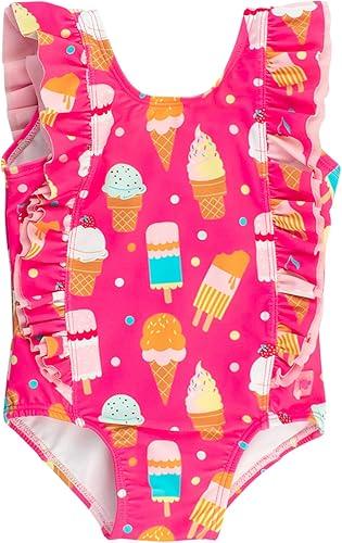 RuffleButts® Baby/Toddler Girls Ruffle Strap One Piece Swimsuit w/UPF 50+ Sun Protection