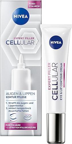 NIVEA Hyaluron Cellular Filler Anti-Age Eye Cream 2-Pack, 15 ml Each / 0.51 fl oz – Fast-Absorbing Eye Contour Cream with Hyaluronic Acid – Daily Skincare for Delicate Eye Area