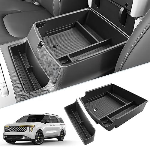SKTU 2Pack for 2025 2026 Kia Carnival Center Console Organizer for 2025 2026 Kia Carnival Console Tray 2025 2026 Carnival Front Tray Kia Carnival 2025 2026 Accessories Insert Glove Pallet Organizer