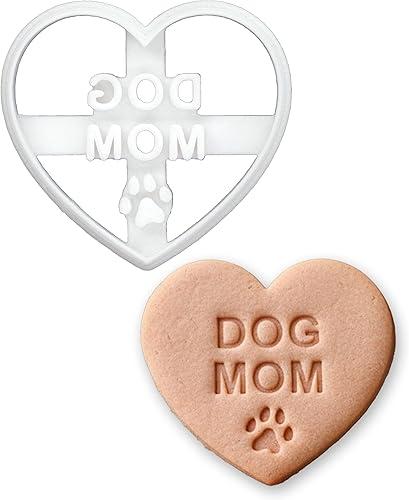 BAKERLOGY Dog Mom Conversation Heart Cookie Cutter – Heart-Shaped Baking Cutter for Dog Lovers, Fondant & Sugarcraft, Valentine’s Day, Pawty Treats & Celebration Cookies