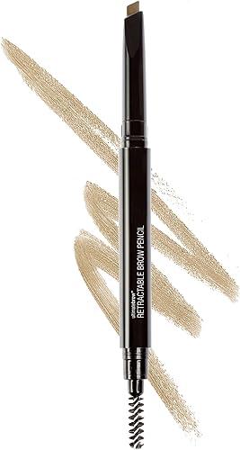 wet n wild Ultimate Eyebrow Retractable Definer Pencil, Taupe, Dual-Sided Brow Brush, Fine Tip, Shapes, Defines, Fills Brow Makeup