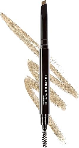 wet n wild Ultimate Eyebrow Retractable Definer Pencil, Taupe, Dual-Sided Brow Brush, Fine Tip, Shapes, Defines, Fills Brow Makeup
