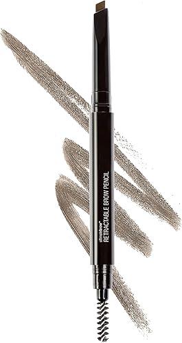 wet n wild Ultimate Eyebrow Retractable Definer Pencil, Ash Brown, Dual-Sided Brow Brush, Fine Tip, Shapes, Defines, Fills Brow Makeup