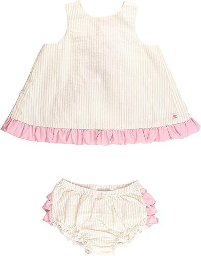 RuffleButts Baby/Toddler Girls Swing Top & Bloomer Coordinated Set