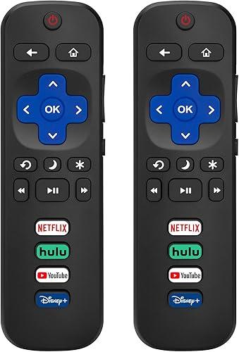 (Pack of 2) Replacement Remote Control Only for Roku TV, Compatible for TCL Roku/Hisense Roku/Onn Roku/Sharp Roku/Element Roku/Westinghouse Roku/Philips Roku Smart TVs (Not for Roku Stick and Box) — 30% off