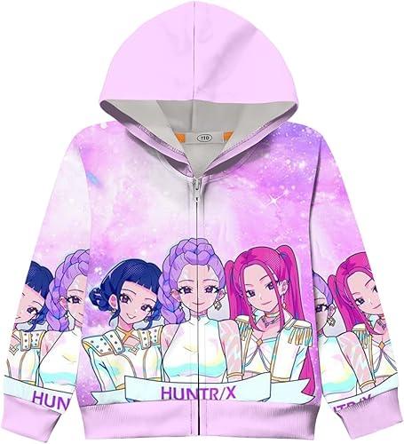 FQZWONG Kpop Hoodie for Girls Teens Casual Long Sleeve Sweatshirt Loose Fit Pullover Print Zipper Jacket Coat Gifts for Girls