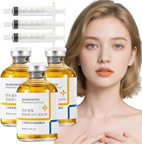 Salmon Anti-Wrinkle Serum, Salmon Water Light Anti-Wrinkle Essence, Hydrates & Moisturizes Liftingand Firming For All Skin Types, 50ml /1.76 Fl Oz (3 Pcs)