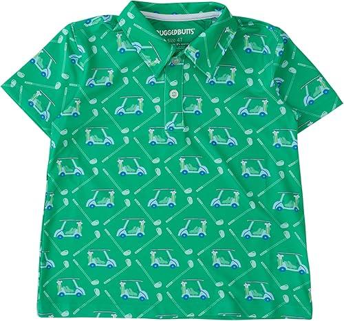 RUGGEDBUTTS Baby/Toddler Boys Knit Collared Short Sleeve Active Performance Polo