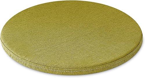 Detachable Cushion, Round Memory Foam Chair Pad, Non-Slip Design Soft Breathable Comfortable Seat Cushion, Suitable for Living Room, Dining Room,Office,With zipper, Washable -14x14inch- Matcha Green