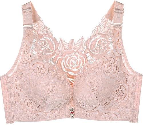 Floral Secrets Comfort Rose Bra for Womens, Front Closure Lace Comfy No Wire Bras Push Up Wire-Free & Seamless Bra