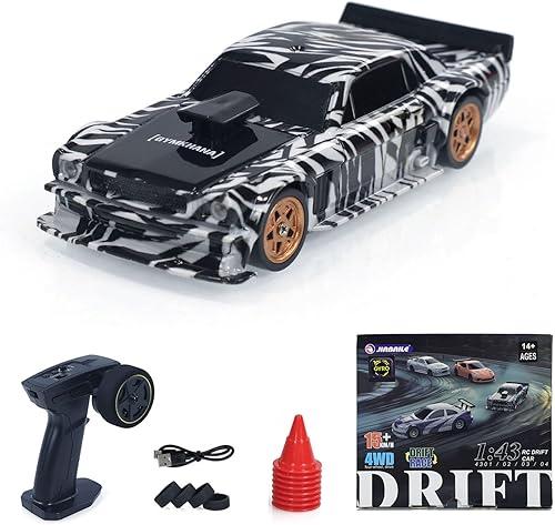 TOUCAN RC HOBBY 1:43 RTR Race Car Gyro Drift Car 4WD Traffic Cones Mini for Men with a Gyro (Camouflage) for Ages 14+
