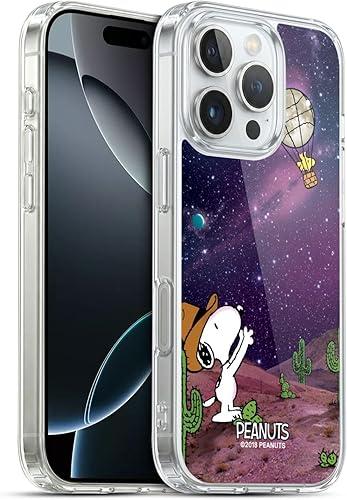 Head Case Designs Officially Licensed Peanuts Nebula Balloon Woodstock Snoopy Space Cowboy Gel Case [Military Grade Protection] Compatible with Apple iPhone 16 Pro and Compatible with MagSafe