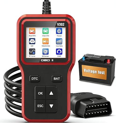 OBD2 Scanner with Battery Tester - Vehicle Code Reader for Check Engine Light, Plug and Play, Car Scanner Diagnostic Tool for All OBDII Vehicles After 1996