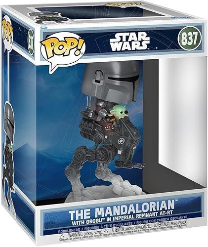 Funko Pop! Rides Deluxe: Mandalorian & Grogu - The Mandalorian with Grogu in Imperial Remnant AT-RT - Collectable Vinyl Figure - Gift Idea - Official Merchandise - Star Wars Fans