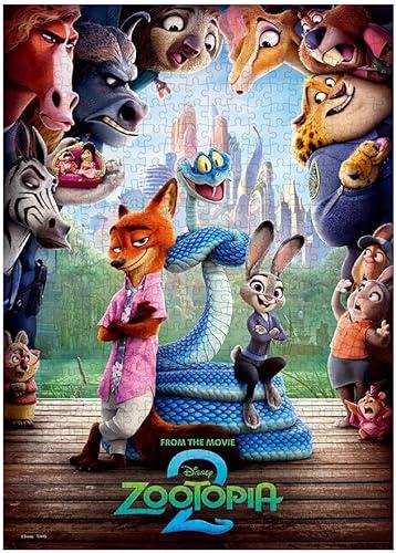Tenyo D-500-696 500 Piece Jigsaw Puzzle, Disney, Judy and Nick and Gary (Disney Movie Zootopia 2), 13.8 x 19.3 inches (35 x 49 cm), Includes Glue, Spatula, Service Card