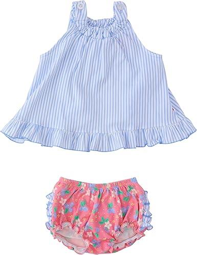 RuffleButts Baby/Toddler Girls Swing Top & Bloomer Coordinated Set
