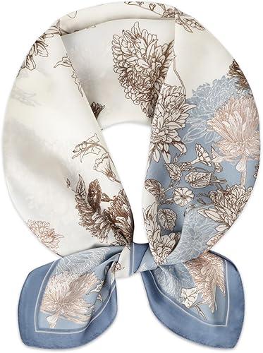 Relang Fashion Silk Satin Head Scarf for Women Hair Bandana Hair Scarf Wrap Neck Scarf for Women 27.5×27.5 inches