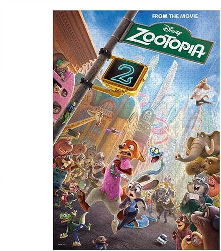 Tenyo 1000 Piece Jigsaw Puzzle, Made in Japan, Disney Run, Run! (Disney Movie Zootopia 2) (20.1 x 29.9 inches (51 x 73.5 cm) D-1000-906 with Glue Spatula and Service Card Included