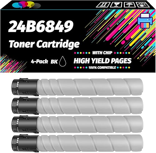 Compatible with Lexmark 24B6849 Toner Cartridge Work for Lexmark XC9225 XC9235 XC9245 XC9255 XC9265 Printers, High Yield 30000 Pages, Professional Printing with Chip (4 Pack Black)