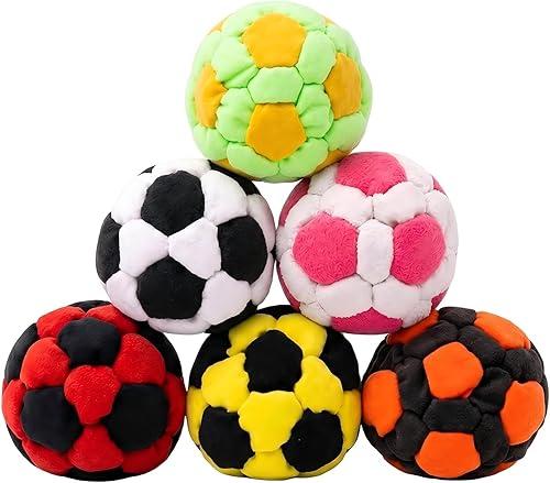 WENKOMG1 Footbags Sacks, Novelty Foot Bag Sack No-Bust Stitching for Hard Kicking, Soft Soccer Style Kick Bag Fun Footbag for Foot Coordination Training, Outdoor Play, Stress Relief