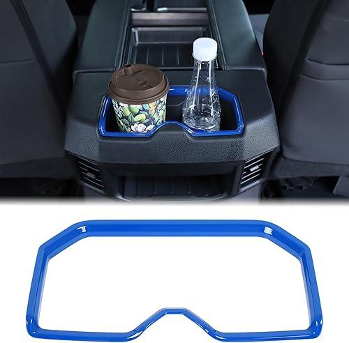 Aunginsy Rear Seat Central Armrest Cup Holder Trim Frame Compatible with Toyota Tundra/Sequoia 2022-2024 2025 Car Back Row Center Console Cupholder Decorative Cover Protector ABS Interior Accessories