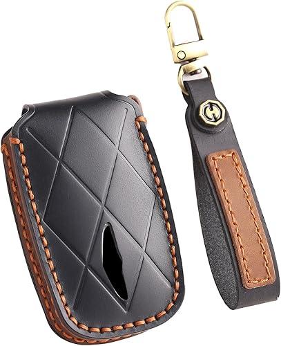 Leather Key Fob Cover Fit for Genesis GV60 GV80 G70 G90 2025 2024 2023 Remote Key Fob Case Protector