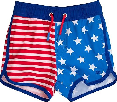RUGGEDBUTTS Boys UPF50+ Sun Protected Stretch Dolphin Hem Swim Trunks