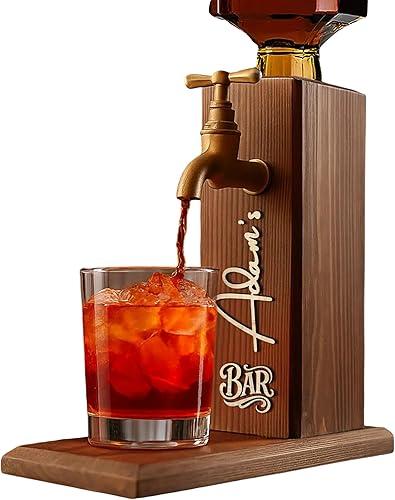 Ladin Pillar Wooden Liquor Dispenser – Premium Rustic Alcohol Tap with Stand for Home Bar – Unique Beverage Server & Drink Essential for Parties & Christmas Gift