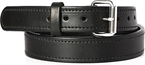 USA Made 1.5" Full Grain Leather Belts for Men, 12oz Veg-Tanned Cowhide, Stainless Steel Roller Buckle, Black & Brown