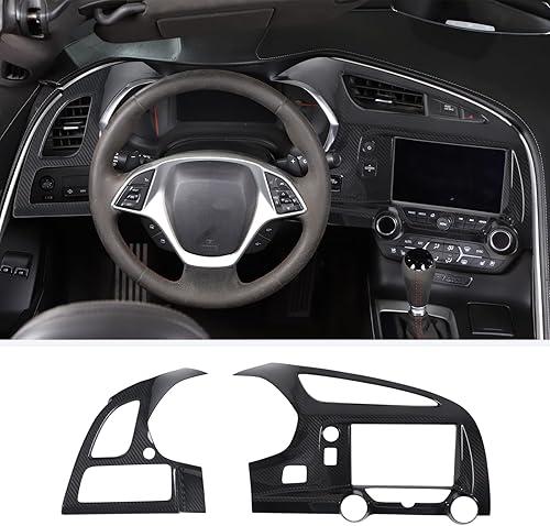 Center Console Dashboard Air Vent Cover for Chevrolet Corvette C7 2014-2019, Main Driver's Air Vent Outlet Panel Trim Cover, Central Control Air Outlet Frame Protector Accessories, ABS