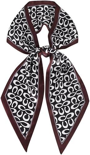 Relang Satin Scarf Mulberry Silk Printed Head Wrap Hair Band 7"" x 59""