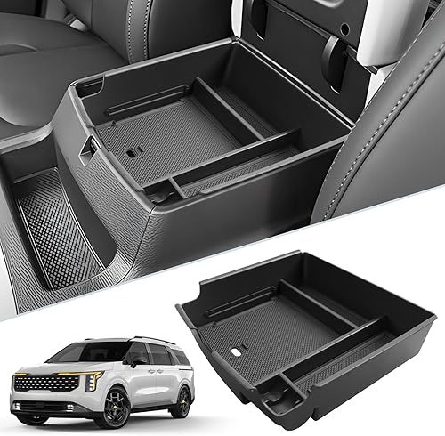 SKTU for 2025 2026 Kia Carnival Center Console Organizer for 2025 2026 Kia Carnival (LX/LXS/EX/SX/SX Prestige) Console Tray Kia Carnival 2025 2026 Accessories Armrest Storage Box with Coins Holder
