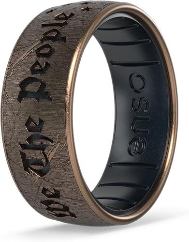 Enso Rings Signature Etched Collection - Classic Etched Silicone Rings - Comfortable and Flexible Design - Made in USA