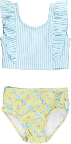 RuffleButts Baby/Toddler Girls UPF50+ Waterfall Tankini Two Piece Swimsuit