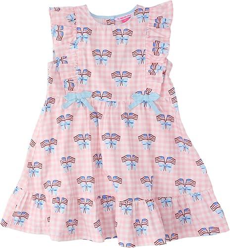 RuffleButts Baby/Toddler Girls Sleeveless Pinafore Bow Dress