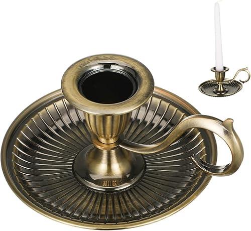 Retro Metal Handheld Candle Holder with Arched Handle - Stable European Style Decorative Candlestick Tabletop for Weddings Home Decor Christmas Thanksgiving Party