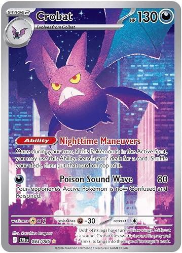 Pokemon - Crobat 093/086 - Chaos Rising - Full Art - Illustration Rare - Foil Single Card