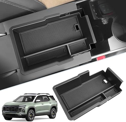 SKTU 2025 2026 Chevy Equinox Center Console Organizer for 2025 2026 Chevrolet Equinox (LT/ACTIV/RS) Console Tray 2025 2026 Chevy Equinox Accessories Armrest Secondary Storage Box with Coins Holder
