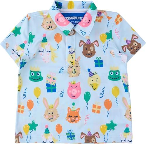 RUGGEDBUTTS Baby/Toddler Boys Knit Collared Short Sleeve Active Performance Polo