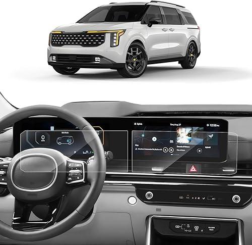 SKTU 4PCS for 2025 2026 Kia Carnival Accessories Screen Protector for 2025+ Kia Carnival (LX/LXS/EX/SX/SX Prestige) 12.3-Inch Navigation & 12.3-Inch Instrument Screen [Ultra Clear, Anti-Glare&Scratch] Kia Carnival 2025 2026 Accessories