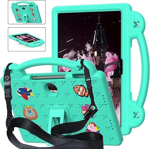 AKABEILA Compatible with Honor Pad 9 2023 12.1 inch Tablet Case, Kids Friendly Universal Lightweight Shockproof Protective Case with Shoulder Strap & Stand Handle Mint Green