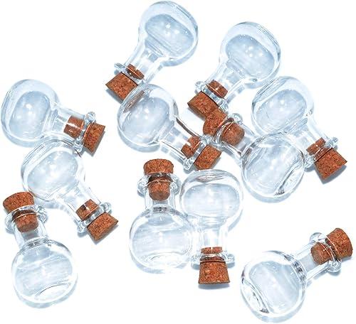 SHAOTONG 2ml Small Mini Glass Bottles Jars with Cork Stoppers.Wishing bottle drifting bottle wedding party DIY Etc. (D-20Pcs)