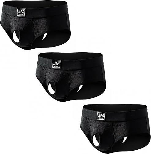 JOCKMAIL Men’s Briefs Underwear with Open Design Low Rise Cutout Briefs for Clubwear Pride Daily Wear