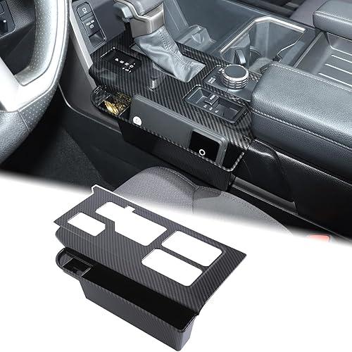 Aunginsy Central Control Gear Shift Panel Trim Cover With Storage Box Compatible with Toyota Tundra/Sequoia 2022-2024 2025 Car Gear Shifter Scratch Protector Frame Decoration ABS Accessories, With 4WD