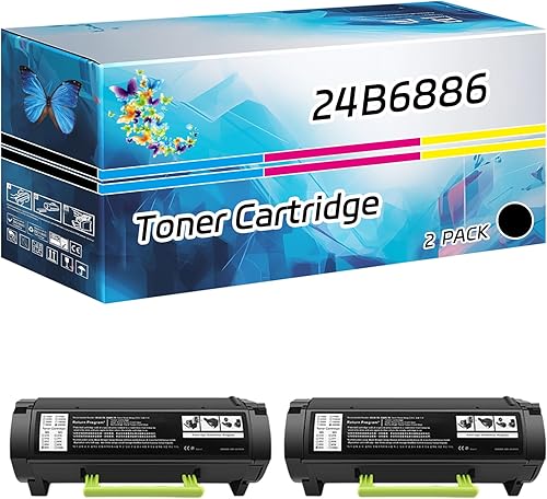 24B6886 Toner Cartridge Compatible for Lexmark M1246 XM1246 Printers, High Yield 31000 Pages, with Chip High-Definition Printing (2-Pack Black)